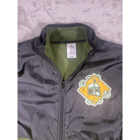 Disney Star Wars Jacket Mens Extra Large Green Fleece Boba Fett Zip Up Sweater - Picture 5 of 9